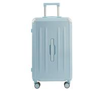 ASHSDI Maleta Cabina Equipaje para Mujer, Maletas con Portavasos, Ruedas Giratorias USB, Equipaje Rígido con Cerradura Maletas de Viaje Cabina (Color : Blue, Size : 20in)