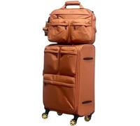 ASHSDI Maleta Cabina Equipaje Vertical con Ruedas Extensible, Juego De 2 Piezas, Ruedas Giratorias, Cerradura TSA para Viajes Maletas de Viaje Cabina (Color : Oranje, Size : 20in)