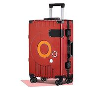 ASHSDI Maleta Cabina Maleta Liviana con Candado TSA Ruedas Universales Armazón De Aluminio Equipaje De Mano Maletas de Viaje Cabina (Color : Rot, Size : 24 Inch)