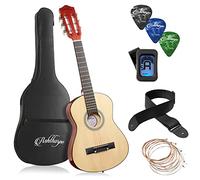 Ashthorpe - Guitarra acústica para principiantes, 76,2 cm (natural), kit de inicio básico con bolsa de transporte, cuerdas, correa, afinador, púas