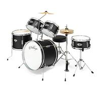 Ashthorpe - Juego completo de 5 tambores para niños con platillos de latón auténtico, kit avanzado para principiantes con graves de 16 pulgadas, trono ajustable, platillos, hi-Hats, pedales y baquetas, varios colores