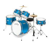 Ashthorpe - Juego completo de 5 tambores para niños con platillos de latón auténtico, kit avanzado para principiantes con graves de 16 pulgadas, trono ajustable, platillos, hi-Hats, pedales y baquetas, varios colores