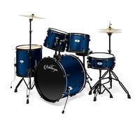 Ashthorpe Juego completo de batería para adultos de 5 piezas con cabezales Remo, color azul