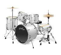 Ashthorpe - Juego de 5 tambores de tamaño completo para adultos con cabezales de remo y platillos de latón de alta calidad, kit completo de percusión profesional con accesorios cromados, varios colores