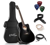 Ashthorpe Paquete de guitarra acústica eléctrica de tamaño completo Cutaway Thinline - Premium Tonewoods