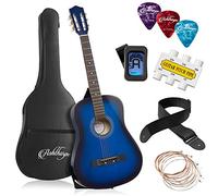 Ashthorpe Paquete de guitarra acústica para principiantes de 38 pulgadas (azul), kit básico de inicio con bolsa de concierto, cuerdas, correa, afinador, tubo de tono, púas