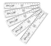Ashton and Wright - Reglas de 15 cm - Resistente a los golpes (Pack of 5, Clear)