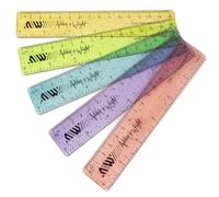 Ashton and Wright Reglas de purpurina resistentes a roturas, 15 cm, paquete de 5