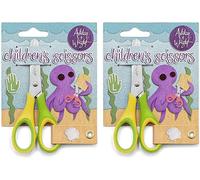 Ashton and Wright - Tijeras de agarre suave para niños de 12 cm (Pack of 2, Green/Yellow)