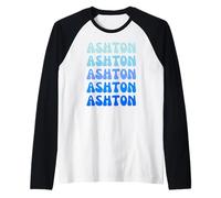 Ashton Retro Name Stack Design Camiseta Manga Raglan