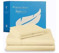 Ashton Sheets Juego de sábanas de 4 Piezas de algodón Egipcio de 800 Hilos, Transpirable, tamaño King, de 4 Piezas, fácil de Ajustar, 18 Bolsillos Profundos, Tejido de satén Suave, algodón de Fibra