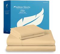 Ashton Sheets Juego de sábanas de 4 Piezas de algodón Egipcio de 800 Hilos, Transpirable, tamaño King, de 4 Piezas, fácil de Ajustar, 18 Bolsillos Profundos, Tejido de satén Suave, algodón de Fibra