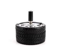 Ashtray Stainless Steel Ashtray Rotating with Lid Windproof Modern Ash Tray Shape Of Truck Tyres Design for Home Outdoor Balcony Bar Office Personalit