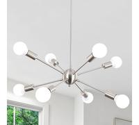 ASHUAQI Lampara Araña Techo, 8 Luces Lamparas de Techo Salon Níquel, E27 Lámparas Colgantes Moderno, Lámpara Sputnik Para Cocina, Comedor, Dormitorio, Pasillo