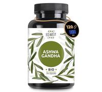Ashwagandha Ecológica |BIO| 120 Capsulas De Alta Potencia. Veganas, 100% Natural Y Pura. Sin Aditivos | Bienestar Mental Y Físico, Antiestrés. Suplemento Adaptogeno De La India. Dosis Max 1125Mg