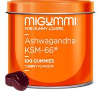 Ashwagandha Gominolas - 100 Gummies sabor natural a Cereza - Withania Somnifera - Ashwagandha KSM-66 - Ansiedad, Antiestrés, Relajación Natural - Energía y Vitalidad - Veganas | Sin gluten