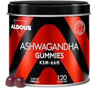 Ashwagandha Gominolas - 120 Gummies sabor Cereza - Ashwagandha KSM-66 - Withania Somnífera - Relajación Natural y Bienestar - Energía y Vitalidad - Para los amantes de las gominolas - ALDOUS