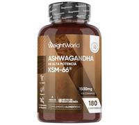 Ashwagandha KSM-66 1500mg, 180 Comprimidos, 6 Meses de Suministro - 12:1 del Extracto de la Raíz de Withania Somnifera, Apto para Veganos, Sin Estearato de Magnesio ni OGM