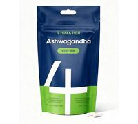 Ashwagandha KSM-66 Cápsulas Anti Estrés - 250mg Extracto de Raíz Alta Potencia (12:1) Withania somnifera | Vitamina B5 & B6 (P-5-P) | 90 Cápsulas Veganas | Complemento Alimenticio | 4 HIM & HER