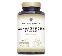 Ashwagandha KSM-66® + Magnesio. 7500 mg (15:1), 180 Cápsulas. 5% de Whitanólidos. Complemento Natural para Ánimo, Sueño y Concentración. Vegano y 100% compostable. N2 Natural Nutrition