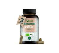 Ashwagandha KSM-66 Orgánica - Adaptógeno Natural para Reducir Estrés, Mejorar Sueño y Energía - Cápsulas Vegetales