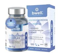 Ashwagandha Ksm-66 Pura 600mg Alta Biodisponibilidad Nootropico Natural 120 Capsulas para Cortisol Estres Sueño Sistema Inmunitario Extracto Raiz Zinc Triptofano Ingredientes Naturales sin OGM BWELL