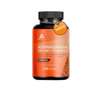 Ashwagandha KSM66 + Magnesio Bisglicinato + L-Teanina | Menos Estrés, Ansiedad| Más Descanso, Bienestar Mental y Físico |100% Raíz+ 5% Withanolidos+ Vitamina B6+ Zinc - Vegano- Sin Gluten| Bodyathlon