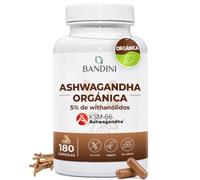 Ashwagandha Orgánica KSM-66® Extra Fuerte - 180 Cápsulas para 6 meses -
