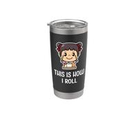Así es como hago rodar la divertida comida de sushi cruda japonesa para chicas Vaso térmico de acero inoxidable de doble pared
