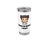 Así es como hago rodar la divertida comida de sushi cruda japonesa para chicas Vaso térmico de acero inoxidable de doble pared