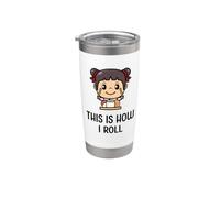 Así es como hago rodar la divertida comida de sushi cruda japonesa para chicas Vaso térmico de acero inoxidable de doble pared