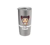 Así es como hago rodar la divertida comida de sushi cruda japonesa para chicas Vaso térmico de acero inoxidable de doble pared
