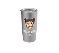 Así es como hago rodar la divertida comida de sushi cruda japonesa para chicas Vaso térmico de acero inoxidable de doble pared