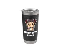 Así es como hago rodar la divertida comida de sushi cruda japonesa para chicas Vaso térmico de acero inoxidable de doble pared