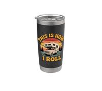 Así es como lo hago rodar, autocaravana retro, divertida autocaravana para acampar Vaso térmico de acero inoxidable de doble pared