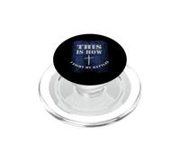 Así es como Lucho mi Batalla - Cristiano Cruz Religiosa PopSockets PopGrip para MagSafe