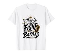 Así es como Lucho mis batallas Armadura Cristiana de Dios Camiseta gráfica económica