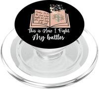 Así es como Lucho mis batallas - Biblia Jesus Cross Christian PopSockets PopGrip para MagSafe