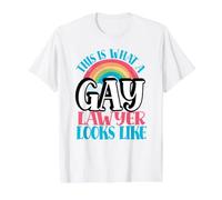 Así es como se ve un Abogado Gay Abogado Gay LGBT Camiseta gráfica económica, Hombre, Blanco, L