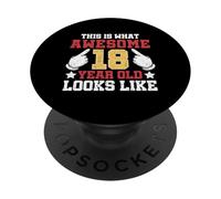Así es como se ve un Impresionante 18 años de Edad 18 cumpleaños PopSockets PopGrip Adhesivo