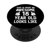 Así es como se ve un Impresionante 18 años de Edad 18 cumpleaños PopSockets PopGrip Adhesivo