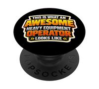 Así es como se ve un Impresionante Operador de Equipos Pesados PopSockets PopGrip Adhesivo