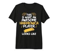 Así es como se ve un Impresionante Reproductor de armónica Harmonica Camiseta Premium