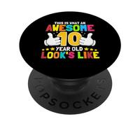 Así es como se ve un increíble 10 años de Edad 10 cumpleaños PopSockets PopGrip Adhesivo