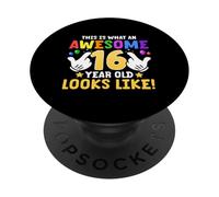 Así es como se ve un increíble 16 años de edad 16 cumpleaños PopSockets PopGrip Adhesivo
