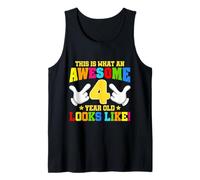 Así es como se ve un increíble niño de 4 años de Edad 4 cumpleaños Camiseta sin Mangas
