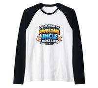 Así es como se ve un tío Impresionante Nuevo Sobrino Sobrino Camiseta Manga Raglan