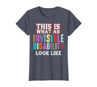 Así es como se ve una discapacidad Invisible Camiseta, Mujer, Azul Jaspeado, XS