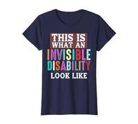 Así es como se ve una discapacidad Invisible Camiseta, Mujer, Azul Marino, XL