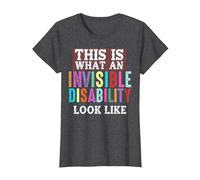 Así es como se ve una discapacidad Invisible Camiseta, Mujer, Jaspeado Oscuro, XXL